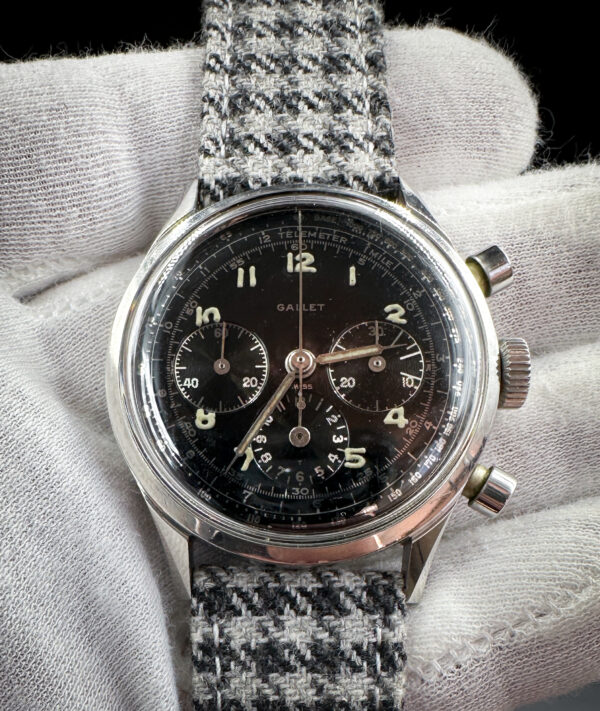 1960's Gallet Multichron Model 12 'Jim Clark' Chronograph, nicknamed after Indy and F1 Drive Jim Clark, who wore the Gallet during this 1965 Indy 500 Victory.