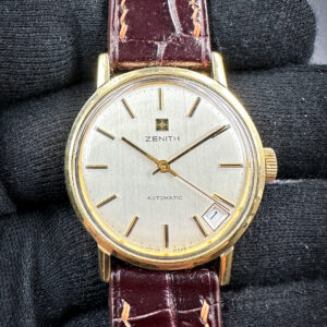 Vintage c. 1975 Zenith Automatic 46.0291.380 Watch 34mm Gold Cal. 2572PC