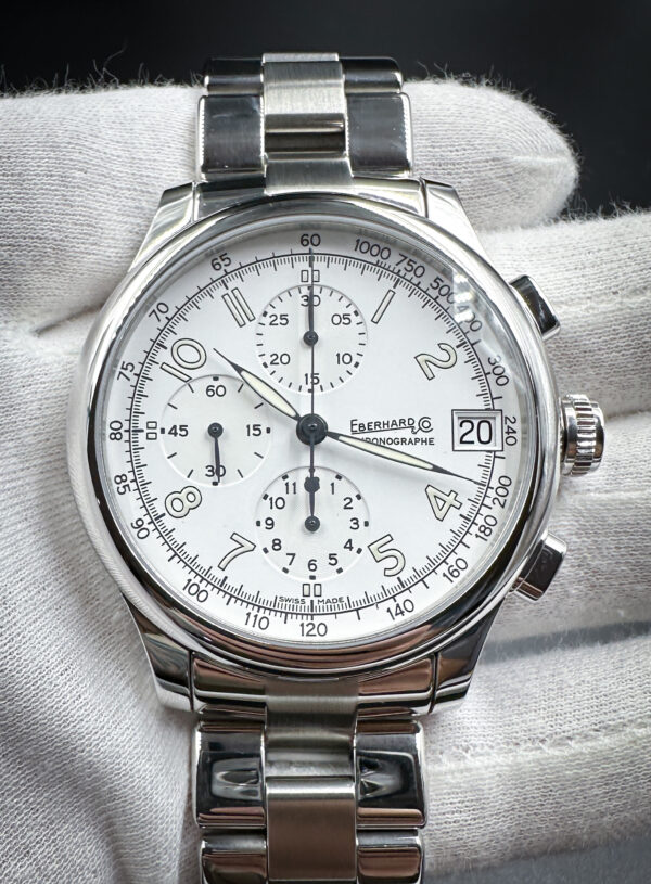 NEW Eberhard & Co. 31051 Stainless Steel Automatic Chronograph 43mm + Full Kit