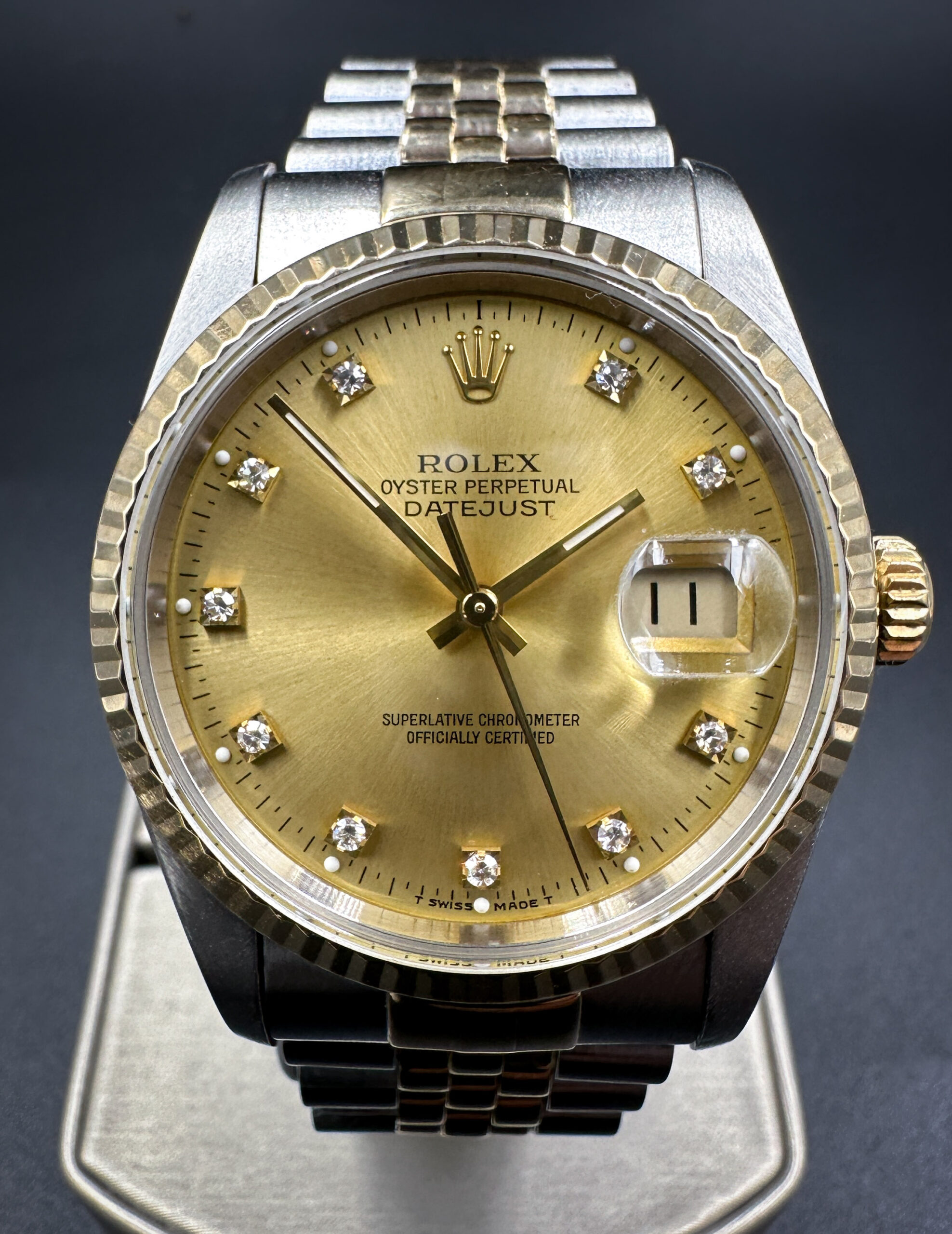 1991 Rolex Oyster Perpetual Datejust 16233 Factory Diamond Dial