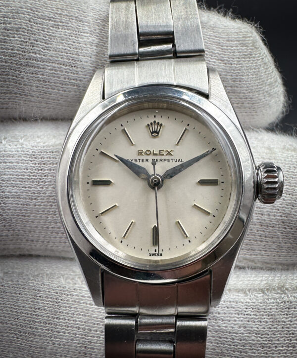 Vintage Ladies Rolex Oyster Perpetual 6618 Cream Dial 25mm Steel Cal. 1130