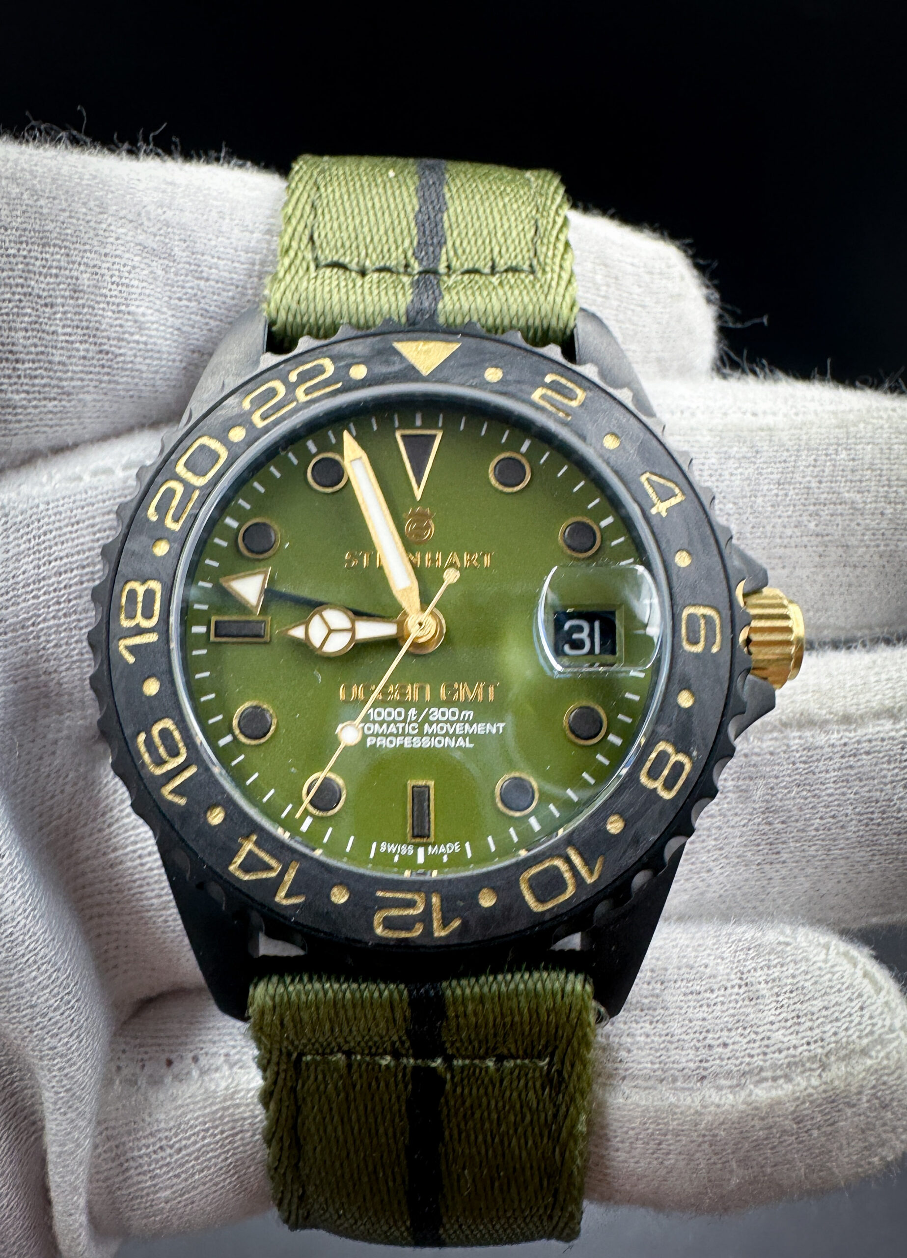 Steinhart Ocean GMT Military Khaki Limited Edition 108/200 Black 39mm Automatic