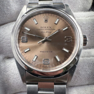 2000 Rolex Air King 5500 Rose / Pink Dial 34mm Stainless Steel Automatic Watch