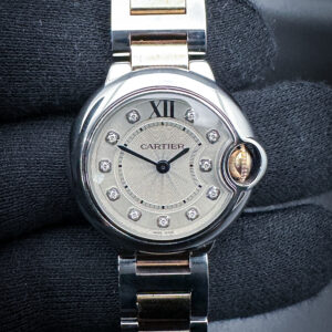 Beautiful Cartier Ballon Bleu WE902030 with Diamond Dial, in a 28mm stainless steel and rose gold case. This Cartier has been tested in excellent working order, with a new battery installed August 2025. Includes a new watch roll from Wrist Wraith and TLC warranty card. Case Serial Number: 788141SX