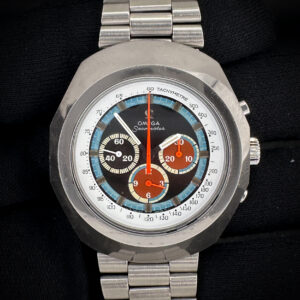 Vintage 1970 Omega Seamaster "Anakin" 145.023 in a 44mm steel case, featuring the Omega hand-wound Caliber 861 movement. This Omega has a complete service 09/25. Replaced parts are included with this watch for provenance. Includes: Outer Box; Inner wooden case; navy-camouflage NATO strap; booklet; and TLC warranty/authentication card. Movement Serial Number: 31319232