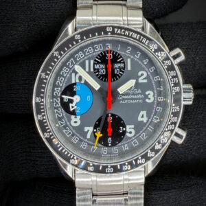 intage Omega Speedmaster Day-Date Mk. 40 Ref. 3520.53 in a 39mm stainless steel case, powered by the Omega 1151 automatic movement. This Speedmaster has been tested in excellent working order and is ready for daily wear or to be added to a collection. Includes: outer box, inner case, leatherette card holder, warranty card, and serial-matching hang-tag. Accuracy Testing: +/- 1 SPD / 301 amplitude / .2ms Beat Error Caseback Serial Number: 59002XXX