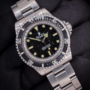 1984 Rolex Submariner 5513 in an unpolished 40mm stainless steel case, featuring a unique spider "Starry-Night" dial, powered by the Rolex caliber 1520 automatic movement. This Submariner has been tested in good working order and is ready for daily wear or to be added to a collection. Accuracy Testing: +4 SPD / 270 Amplitude / 0.0ms Beat Error Case Serial Number: 8276780