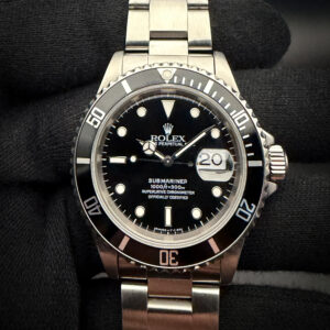 1997 Rolex Submariner Date 16610 (U-Serial) in a 40mm stainless steel case, powered by the Rolex caliber 3135 automatic movement. This Submariner includes the original outer box, inner case, and TLC Warranty/authentication card. Accuracy Tested: +/-0 Spd / 272 Amplitude / 0.2ms Beat Error Serial Number: U1723XX
