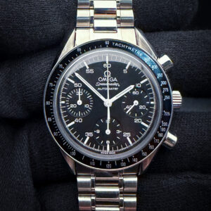 c. 2000 Omega Speedmaster Reduced 3510.50 in a 39mm stainless steel case, powered by the Omega caliber 3220 automatic movement. This Speedmaster has been tested in excellent working order and is ready for wear or to be added to a collection. The interior caseback features three distinct service marks. Accuracy Testing: +3 SPD / 298 Amplitude / .2ms Beat Error