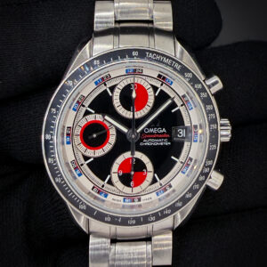c. 2008 Omega Speedmaster "Casino Roulette" Date 3210.52.00 in a 40mm stainless steel case, powered by the Omega chronometer 1164 automatic chronograph. This Omega has been tested in excellent working order and is ready for wear. Accuracy Testing: +/- 1 SPD / 264 Amplitude / .2ms Beat Error. Case Serial Number: 85975XXX