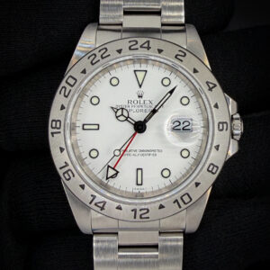 1999 Rolex Explorer II Polar "Swiss Only" Dial 16570 in a 40mm stainless steel case, powered by the Rolex 3185 automatic movement. This Explorer has been tested in excellent working order and is ready for daily wear or to be added to a collection. This Explorer was Serviced in October, 2026. Case Serial Number: A544XXX Accuracy Testing: +2 spd / 295 amplitude / 0.0ms beat error
